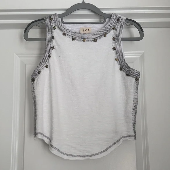 POL Studded Crop Tank - L - Picture 1 of 5
